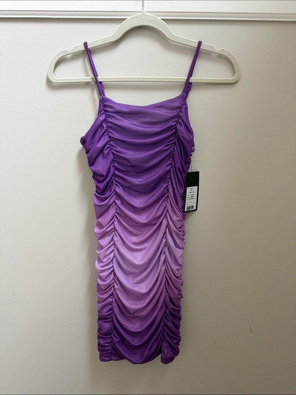 NWT Girls Flowers by Zoe Purple Ombre Ruched Slip Dress Sz XL